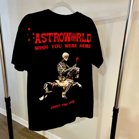 Travis Scott Astroworld Wish You Were Here T Shirt Short Sleeve Black Large … - Picture 3 of 5
